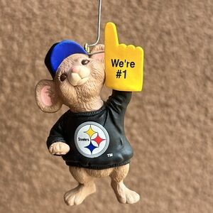 Steelers Hallmark Keepsake Ornament NFL Collection 1996 We’re #1 Mouse